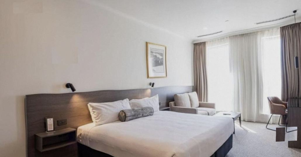 Hotel suite in the evening