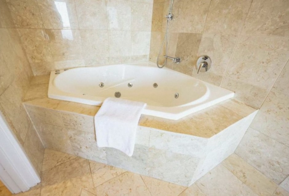 Hotel suite in the evening